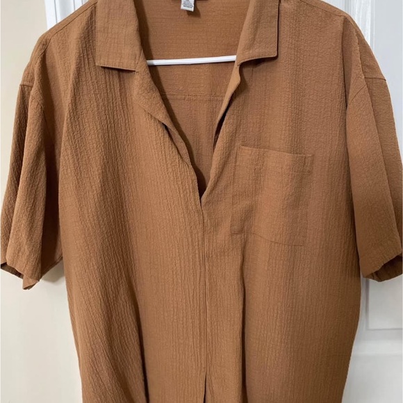 Women's Calvin Klein Brown Casual Boxy Shirt - Picture 1 of 5